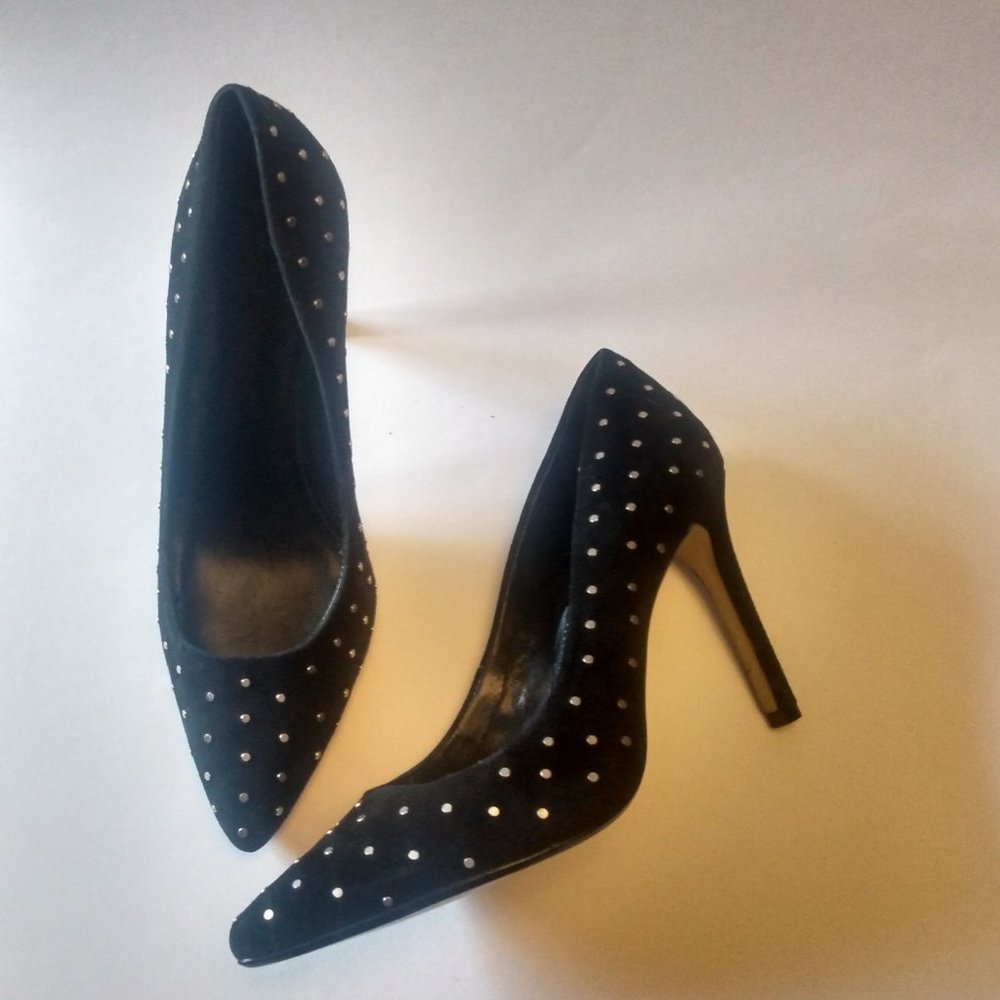 Ladies Black Suede Studded Stiletto Heels- Banana Republic size 8